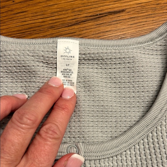 Aerie Light Gray Scoop Neck Sweater - Picture 2 of 4